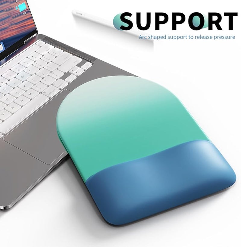Green Ergonomic Mousepad Memory Foam Wrist Rest Slip Proof Base Fatigue Reducing Cloth Mat - Image 5